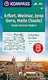 KOMPASS Wanderkarte Erfurt, Weimar, Jena, Gera, Halle (Saale): 2 Wanderkarten 1:50000 im Set inklusive Karte zur offline Verwendung in der KOMPASS-App. Fahrradfahren. (KOMPASS-Wanderkarten, Band 457)