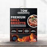 TOM COCO 38022 BBQ 10KG Premium Grillbriketts aus Kokosnussschalen,Schw
