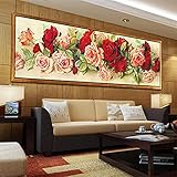 DIY 5D Diamond Painting Kit Rose Large Voll Full Round Drill Diamant Painting Bilder, Kristall Strass Stickerei Kreuz Stich Art Große Größe Diamant Malerei Home Wall Dekor Geschenk(50x100cm/20x40in)