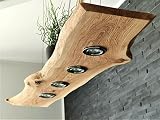 LED Esstischlampe Pendelleuchte Unikat Wildeiche Holz Hängelampe Hängeleuchte Led Vintage Set Leuchte Lampe Eiche geölt Massiv 100,120,150,200 cm GU10 (120cm mit 4 Spots)