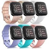 Oumida 6 Pack Kompatibel für Fitbit Versa 2 Armband/Fitbit Versa Armband, Silikon Sport Klassisch Ersatzarmband Kompatibel für Fitbit Versa 2/Fitbit Versa/Fitbit Versa Lite (B, L)