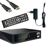 Kabelabel Edision Kabelreceiver Hybrid für digitales Kabelfernsehen inkl. HDMI Kabel Set: (3.DVB-C/T2 (+Scart,Display))