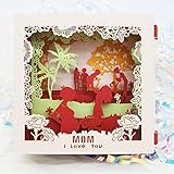 YCDtop 2Pcs 3D Pop Up Alles Gute Zum Geburtstag Grußkarten Einladungskarte Alles Gute Zum Muttertag Liebe Mama Papa Rose Blume Danke Geschenkk