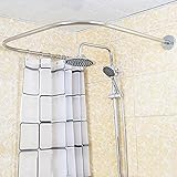 Badezimmer U-förmige Duschvorhangstange Ecke Duschvorhang Stange Pole, Edelstahl Duschvorhangwinkelstange Badewanne Schiene, für Badezimmer, KüChe, Umkleidekab