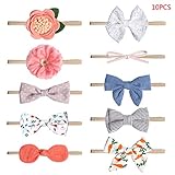 Yuanshenortey 10 Stück Baby Stirnband Mit Schleife, Mädchen Stretchy Turbans Foto Requisiten Accessoires Infant Geschenk