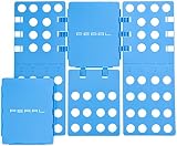 PEARL Falthilfe: 2er-Set Wäsche-Faltbretter für Hemden & Co, 68x57 cm, blau, klappbar (Hemden Falten)