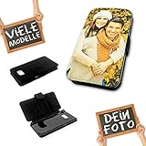 PixiPrints Flipcase Etui mit eigenem Foto und Text * Flip Tasche Handy Book Schutzhülle, Kompatibel mit Samsung Galaxy S7