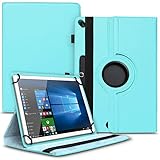 Nauci Tablet Schutz Hülle kompatibel für Archos 101 Oxygen Schutzhülle Kunst-Leder 10.1 Zoll 360° Drehbar Cover Universal Case, Farbe:Türk