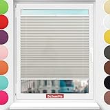 Schuette® Plissee mit Bohren zum Anschrauben ● Premium Kollektion: A Way Home (Silber) ● 20x80cm (Breite x Höhe) ● Suprafix Faltrollo Befestigung ● Bequeme Rollo Montage inkl. V
