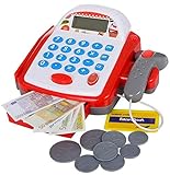 Brigamo Elektrische Spielzeug Kasse, Registrierkasse mit funktionierendem Rechner, Scanner und Spielg