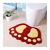 junfeng Teppiche Mikrofaser Mini mats fuß Druck badematten rutschfeste Badezimmer Teppich Matte Toilette Bad Teppich Bad pad teppiche Badezimmer liefert teppiche (Color : Red)