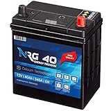 NRG Premium Autobatterie 40Ah 12V 340A/EN ASIA Japan Plus Pol Rechts 30% mehr Startleistung ersetzt 35AH 38AH 42AH
