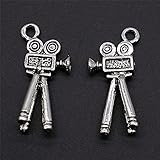 WANM Anhänger 8 Stück Filmprojektor Charms Anhänger DIY Schmuck Fundstücke Antik Silber Farbton 13X28M