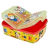 Micky Maus Kinder Brotdose mit 3 Fächern, Kids Lunchbox,Bento Brotbox für Kinder - ideal für Schule, Kindergarten oder F