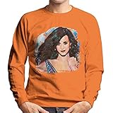 VINTRO Katy Perry Long Hair Herren Sweatshirt Original Portrait von Sidney Maurer, professionell bedruckt Gr. XXL, Orange C