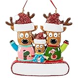 Hirolan Rentier-Familie Weihnachten AnhäNger Christbaumschmuck Harz Ornamente Diy Weihnachtsschmuck FüR Christbaum Adventskalender Puppenhaus Dekoration SüßE Elch Weihnachtsdekoration 9.5X9C