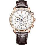 Rotary Herren Chronograph Quarz Uhr mit Leder Armband GS05084/06