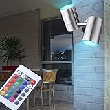Außen Wandstrahler Wandleuchte Gartenleuchte, inkl. LED RGB Leuchtmittel mit Farbwechsler, FERNBEDIENUNG, beweglicher Sp