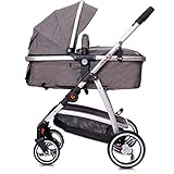 Lalalux Babyboomer leichter Kombikinderwagen Komplettset, Multifunktions-Kinderwagen, klappbar, sportlich, universell, doppelte Federung, inkl. Tasche, Regenschutz u.v.m. Für Kinder bis 36 M