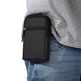 Moon mood Universal Mini Gürteltasche, Smartphone Handtasche Cowboy Stoff Multifunktions Kleine Umhängetasche Schultertaschen für Handgelenktasche Handy Gürteltasche Holster unter 6,3 Zoll, Schw