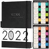 Artfan Kalender 2022, Terminplaner 2022 Taschenkalender Von Januar bis Dezember 2022 mit Ledereinband und dicken Papieren, Innentasche und 88 N
