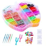 Herefun Bunt Starter Box, 3500 Pcs DIY Gummibänder Set, Gummiband für Armbänder, Kinderspielzeug Strickwerkzeug Set mit Aufbewahrungskasten für Kinder Geburtstag Mitgebsel Partyzubehö