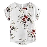 Women's Tops, T-Shirts & Blouses Women's Ladies Sexy O-Neck Floral Print Short Sleeve Shirt Pullover Top