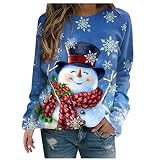 Christmas Sweater Weihnachten Pullover Damen Rentiermuster Weihnachtspullover Familie Set Christmas Reindeer Druck Unisex Strickpullover Teenager Mädchen Oberteil Langarmshirts Hoodie Pulli Sw