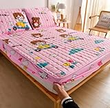 Gesteppte, urinwasserdichte Spannbettlaken, rutschfeste Tagesdecke, Feste, Dicke Matratze, staubdichte Schutzhülle, Bettwäsche-Set, B, 150 x 200 + 30 cm (3 Stück)
