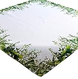 Tischdecke 85 x 85 cm Mitteldecke Sommer Tischdeko Frühling weiß grün Kräuter Deko Kü
