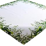 Tischdecke 85 x 85 cm Mitteldecke Sommer Tischdeko Frühling weiß grün Kräuter Deko Kü