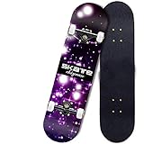 LXY Cruiser-Skateboard, 55,9 cm, Kunststoff, Bananenbrett mit biegbarem Deck und glatten PU-Rollen für Kinder, Jungen, Jugendliche, Anfänger, 50 kg (100 Pfund), Farbe: B