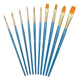 Amazon Basics – Künstlerpinsel im Set, 10 verschiedene Größen für Künstler, Erw