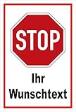 Schild - Stop - Halt - Ihr Wunschtext – 30x20cm mit Bohrlöchern | stabile 3mm starke Aluminiumverbundplatte – S00357-001-B +++ in 20 V