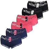 LOREZA ® 6er Set Damen Panties Unterwäsche mit Spitze Baumwolle (38, Modell 1-6 STÜCK)