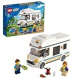 LEGO 60283 City Starke Fahrzeuge Ferien-Wohnmobil Spielzeug, Spielzeugauto Campingbus, Lernspielzeug, Geschenk für Jungen Und Mädchen mit Minifig