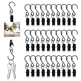 YngFfb Vorhang Haken Clips, 30 PCS Metall Clips Haken, Kleine Schwarze Vorhang Hängende Clips Haken Duschvorhang Clip Mit Haken Für Vorhänge Fotos Home Dekoration Duschvorhang Häng