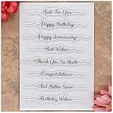 Kwan Crafts Words Just for You Happy Birthday Best Wishes Congratulations Clear Stamps for Card Making Decoration and DIY Scrapbooking