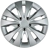 CARTREND 70278 Radzierblenden-Set Storm, 15 Zoll, 4 Stück, Silber mit Chrommuttern, Radkappen mit Metallic-Hochglanzlackierung