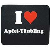 Gaming Mauspad 'I Love Apfel-Täubling' in Schwarz, eine tolle Geschenkidee die von Herzen kommt| Rutschfestes Mousepad | Geschenktipp: Weihnachten Jahrestag Geburtstag Liebling