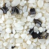 Terralith Edelsteinteppich Mix Hämatit / Weiß Komplett-Set für 1qm - Körnung: 2-4mm mit Epoxidharz Bindemittel - für Innen mit Halbedelsteinen in Schw