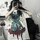 ZXIU Goth Tshirt Rosa Kurzarm Kawaii T-Shirt Für Frauen Teenager-Mädchen Koreanische Kleidung Streetwear Gothic Graphic-B_M