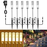 Gartenbeleuchtung B-right 6er Set Gartenleuchte mit Erdspieß, Außenleuchte mit Stecker, Landschaftslicht Wegleuchte Gartenlampe mit Kabel, 570LM, 2700K, IP65 Wasserdicht Außenbeleuchtung für O