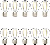 LED E27 Tropfen Filament Lampe, 2W LED Edison G45 Leuchtmittel 200 Lumen, Ersetzt 20W Glühfadenlampe, 2700K Warmweiß Glühbirne, 10 Pack