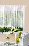 Gardine Store Jacquard Isabella HxB 145x300 cm Kräuselband Universalband Weiß Längsstreifen Transparent Voile Vorhang Wohnzimmer, 13145