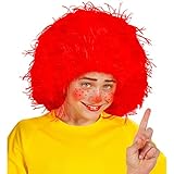 Amakando Wuschelkopf Perücke Clown Kinderperücke rot Rote Wuschel Haarperücke Pumuckl Faschingsperücke Fee Haare Fizzy Karnevalsperücke F