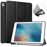 MoKo Hülle für iPad Pro 9.7 mit Apple Pencil Halter, Ultra Lightweight Schutzhülle Smart Case mit Stifthalter, Auto Schlaf / Wach Funktion für Apple iPad Pro 9.7 Inch 2016 Tablet, Schw