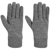Lipodo Thinsulate 3M Strickhandschuhe Damen/Herren - Handschuhe mit Fleecefutter - Herbst/Winter- Outdoor Fingerhandschuhe- Elastischer Rippstrick - grau M