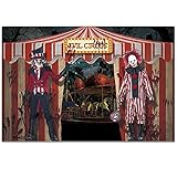 Halloween Deko Horror, Gruseliger Clown Hintergrund Blutige,Fotohintergrund Zirkus Halloween Banner Kulisse Halloween Deko Horror Eve Xmas Geburtstag Halloween Party Deko Circus-A MADE IN CHIN