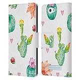 Head Case Designs Offizielle Haroulita Kaktus Multi Blumen Leder Brieftaschen Handyhülle Hülle Huelle kompatibel mit Wileyfox Spark/